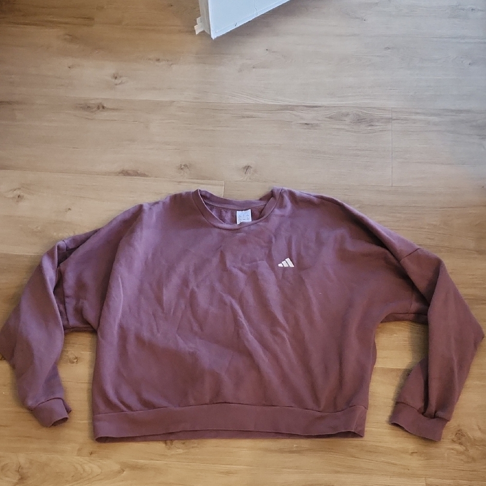Women Adidas Cropped Loose Sweatshirt